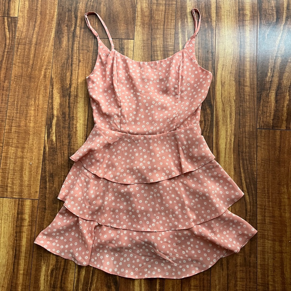 Pink Tiered Short Dress
